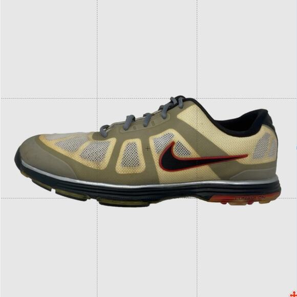 Nike Hyperfuse Lunar Ascend Golf Shoes Spikeless Mens 11 Tan Gray 1,3,9,6:L.4.3 - Picture 1 of 13